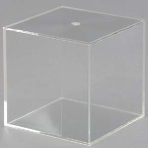 W�rfel, allseitig geschlossen, glasklar