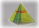 Quadratpyramide mit drei entnehmbaren Schnitten