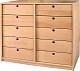 Klassenregal mit 10 Holzk�sten