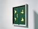 Stahlrahmenvitrine - R�ckwand gr�n