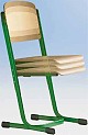 Sch�lerstuhl h�henverstellbar mit Doppel-U-Fu� - geschlossener Sitztr�ger