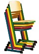 Sch�lerstuhl h�henverstellbar mit Doppel-U-Fu� - geschlossener Sitztr�ger